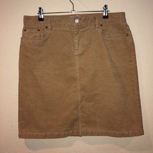 Old Navy Beige stretch corduroy knee length skirt